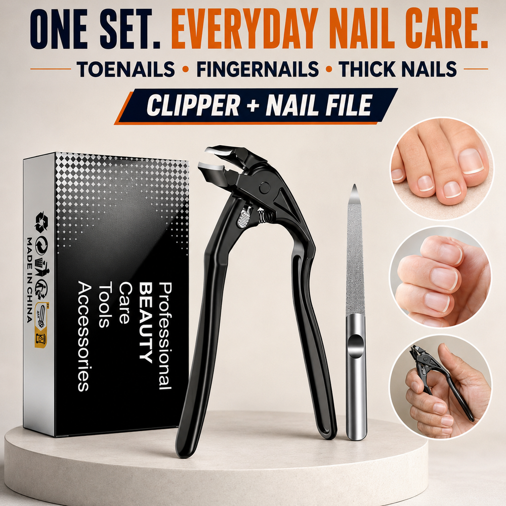 🔥BUY 1 GET 1 FREE✂️ Black Curved Nail Clipper – Ergonomic & Easy for Seniors 🖤