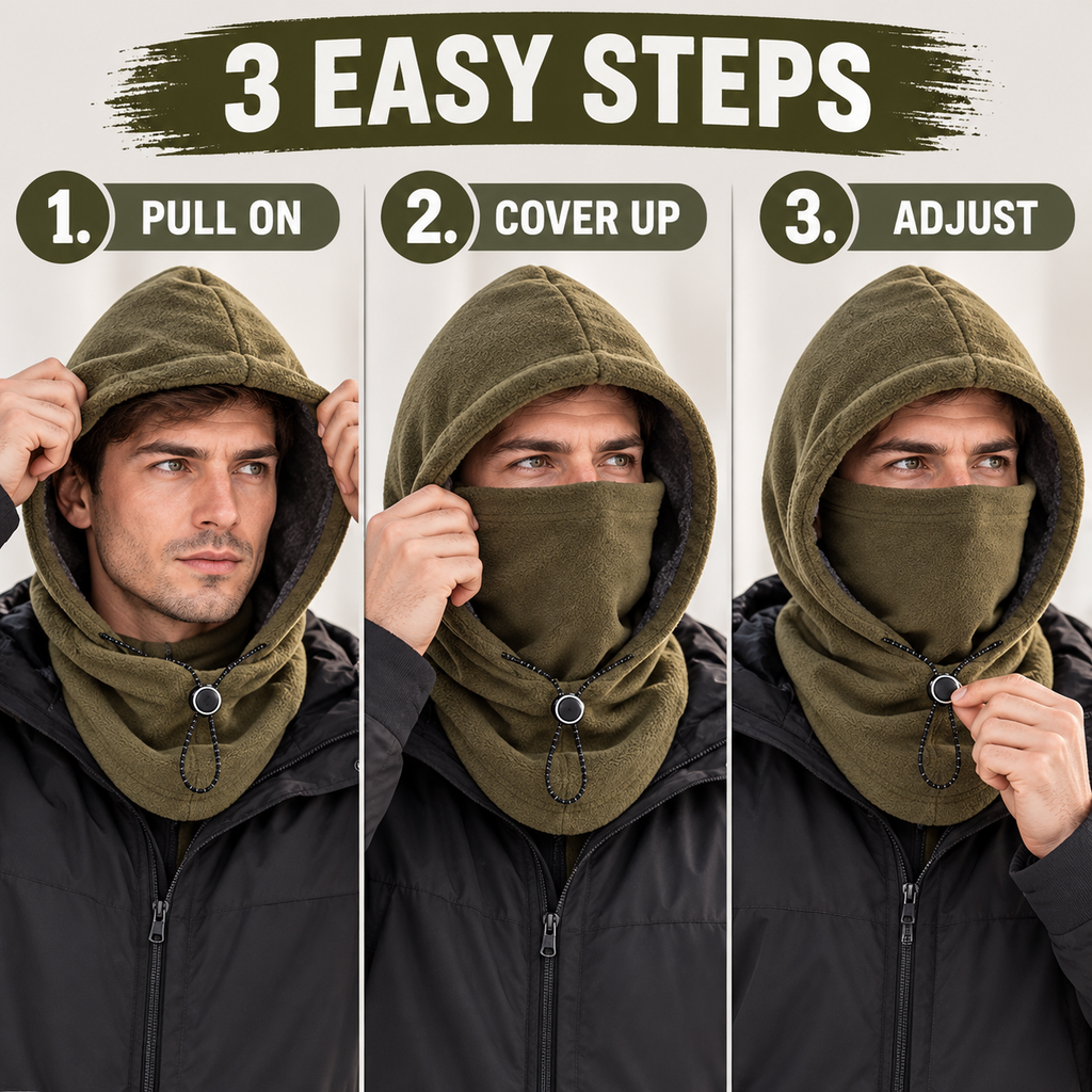 3-in-1 Thermal Fleece Hood for Full Winter Protection 🧣