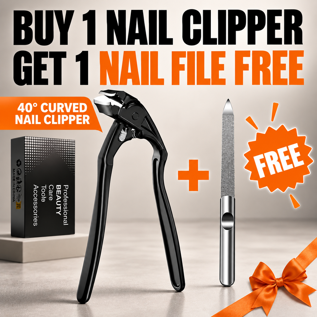 🔥BUY 1 GET 1 FREE✂️ Black Curved Nail Clipper – Ergonomic & Easy for Seniors 🖤