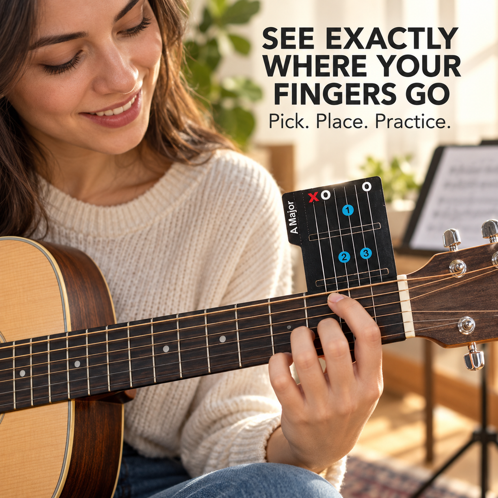 🎸 Guitar Chords Made Simple — 15 Visual Chord Cards for Beginners