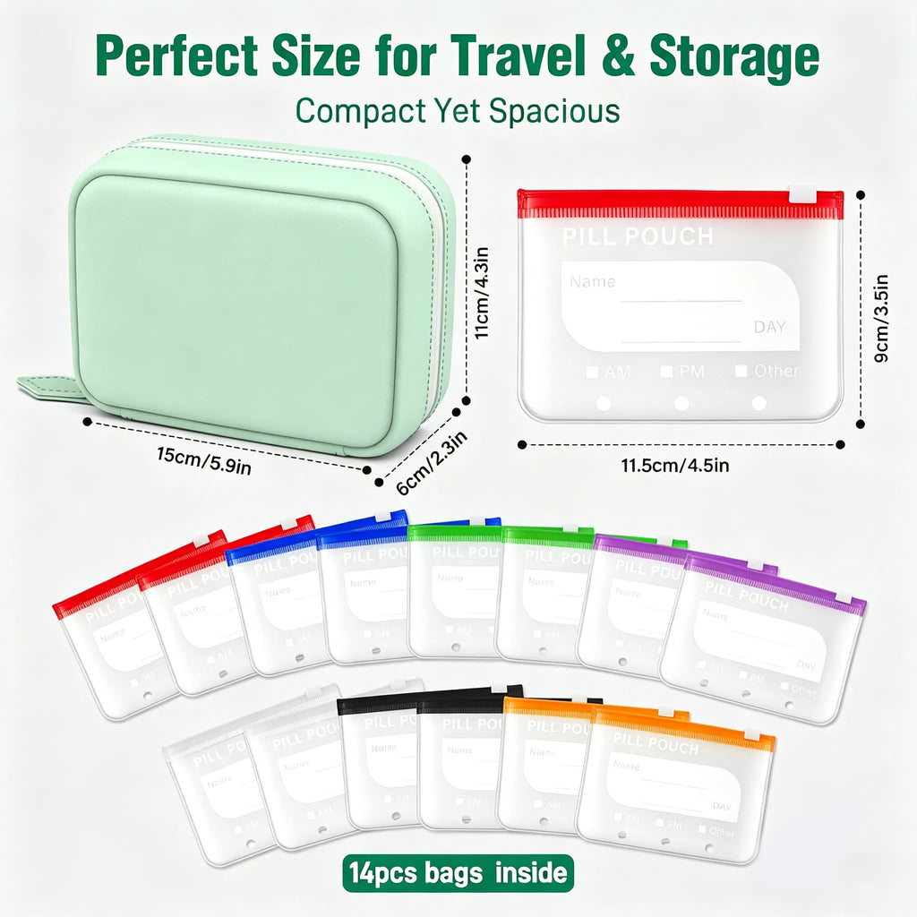 💊 Waterproof Pill Pouch Set – Organize Your Week in Seconds