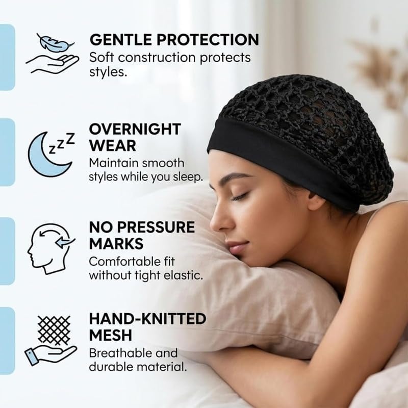 50% OFF — 🌙3-Pack Soft, Stretchy Sleep Bonnets