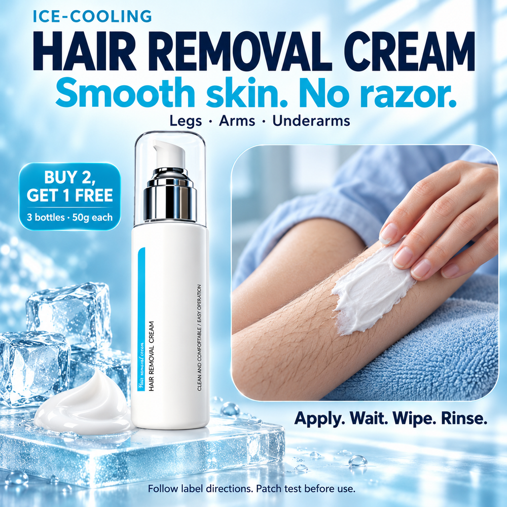 Ice-Cooling Hair Removal Cream with the Buy 2 Get 1 Free bundle offer