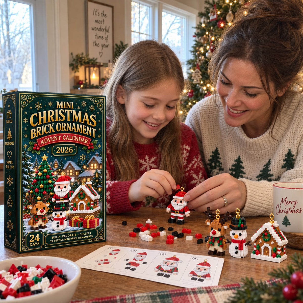 50% OFF 🎄 Build a Little Christmas Magic Every Day—24-Day Brick Advent Calendar