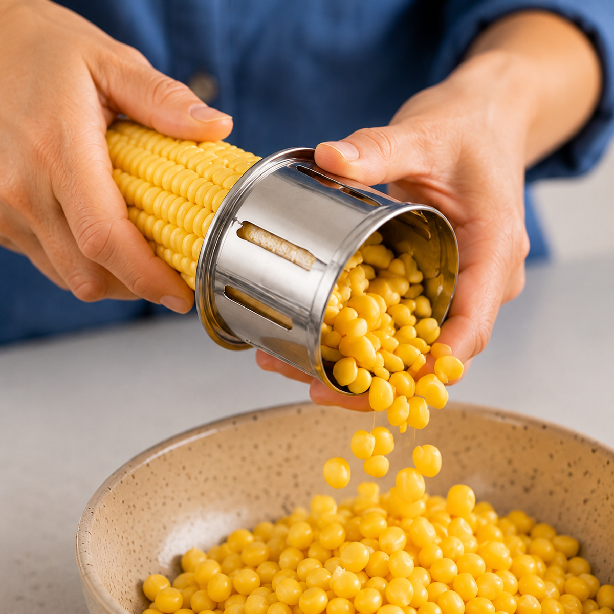 Easy Corn Cutter & Kernel Stripper – Strip Corn in Seconds 🌽
