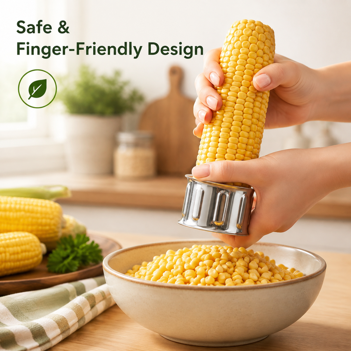 Easy Corn Cutter & Kernel Stripper – Strip Corn in Seconds 🌽