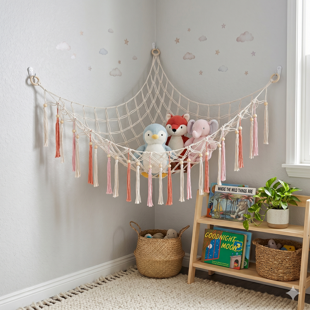 Hand-Woven Wall-Mounted Triangular Bag