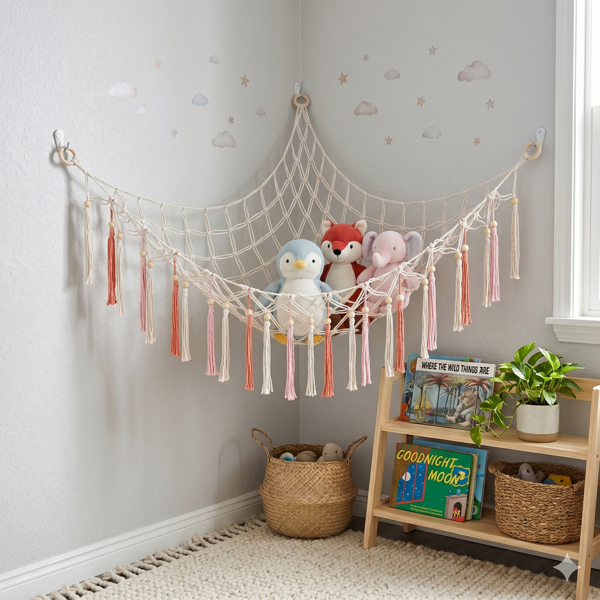 Hand-Woven Wall-Mounted Triangular Bag