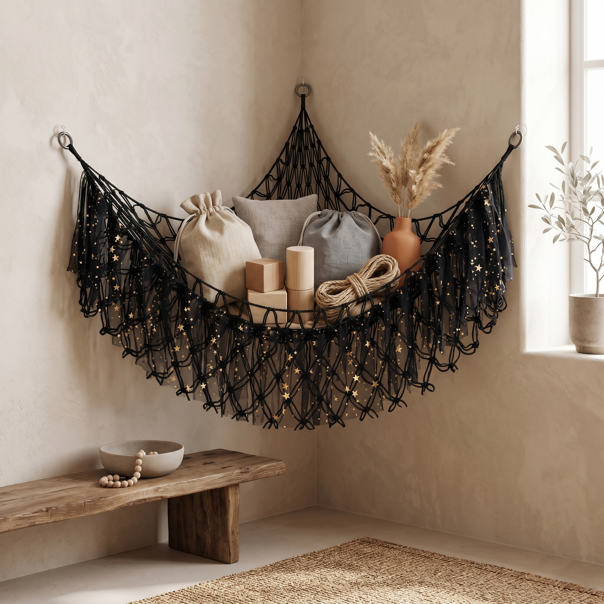 Hand-Woven Toy Storage Net
