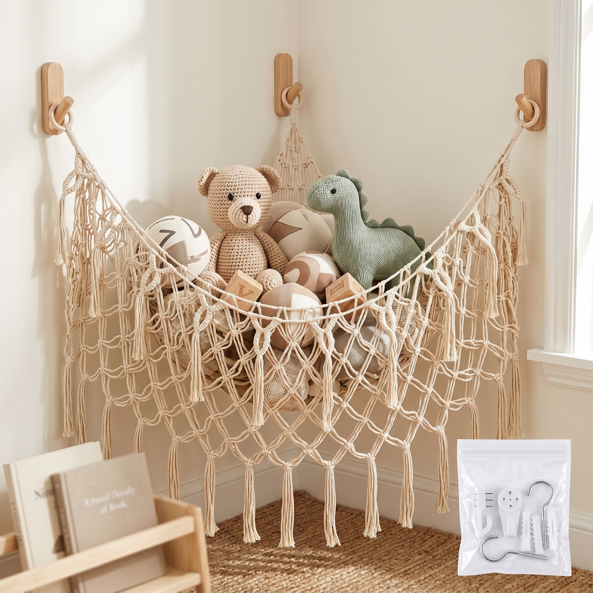 Hand-Woven Toy Storage Net