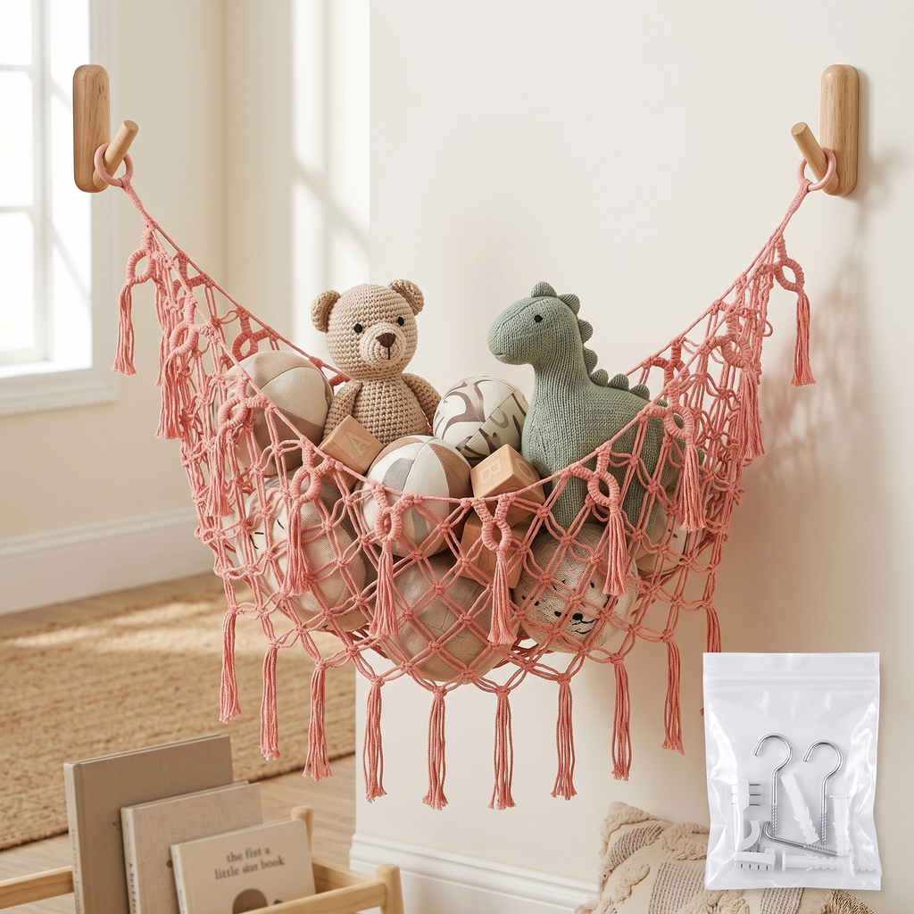 Hand-Woven Toy Storage Net