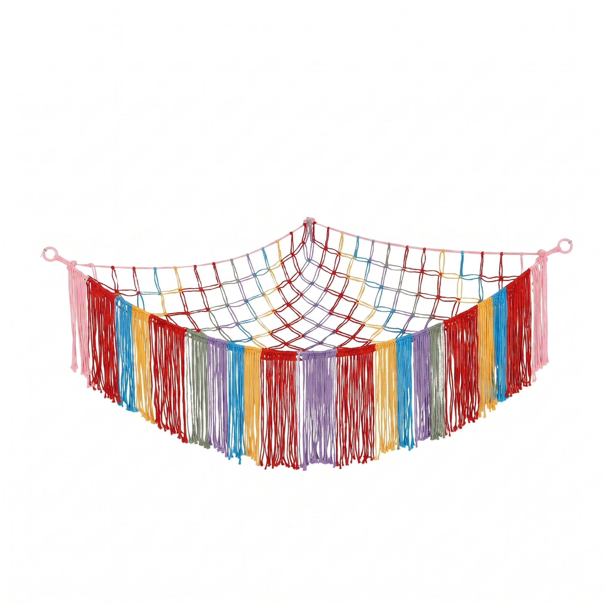 Hand-Woven Triangular Plush Toy Storage Net