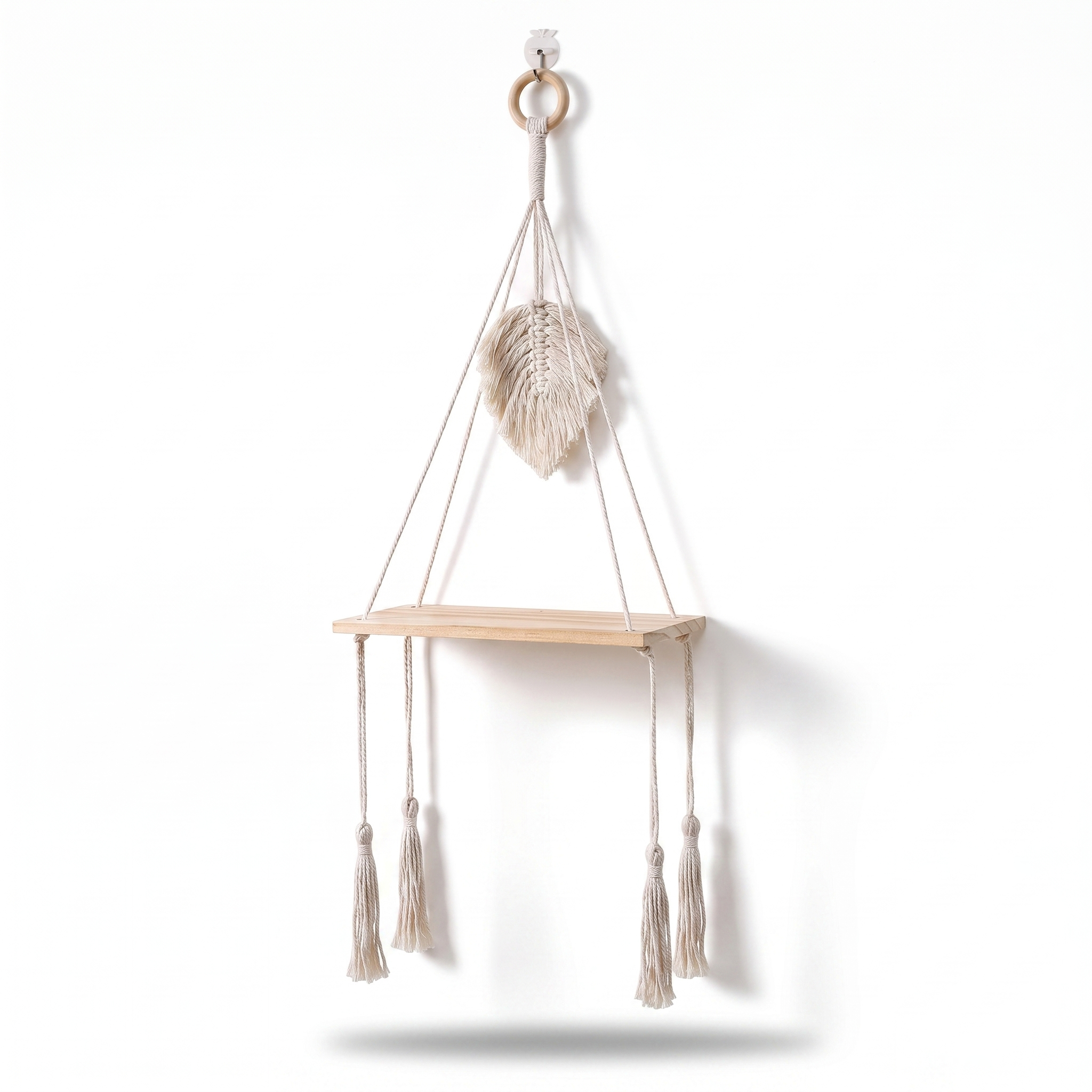 Hand-woven wall-mounted storage rack