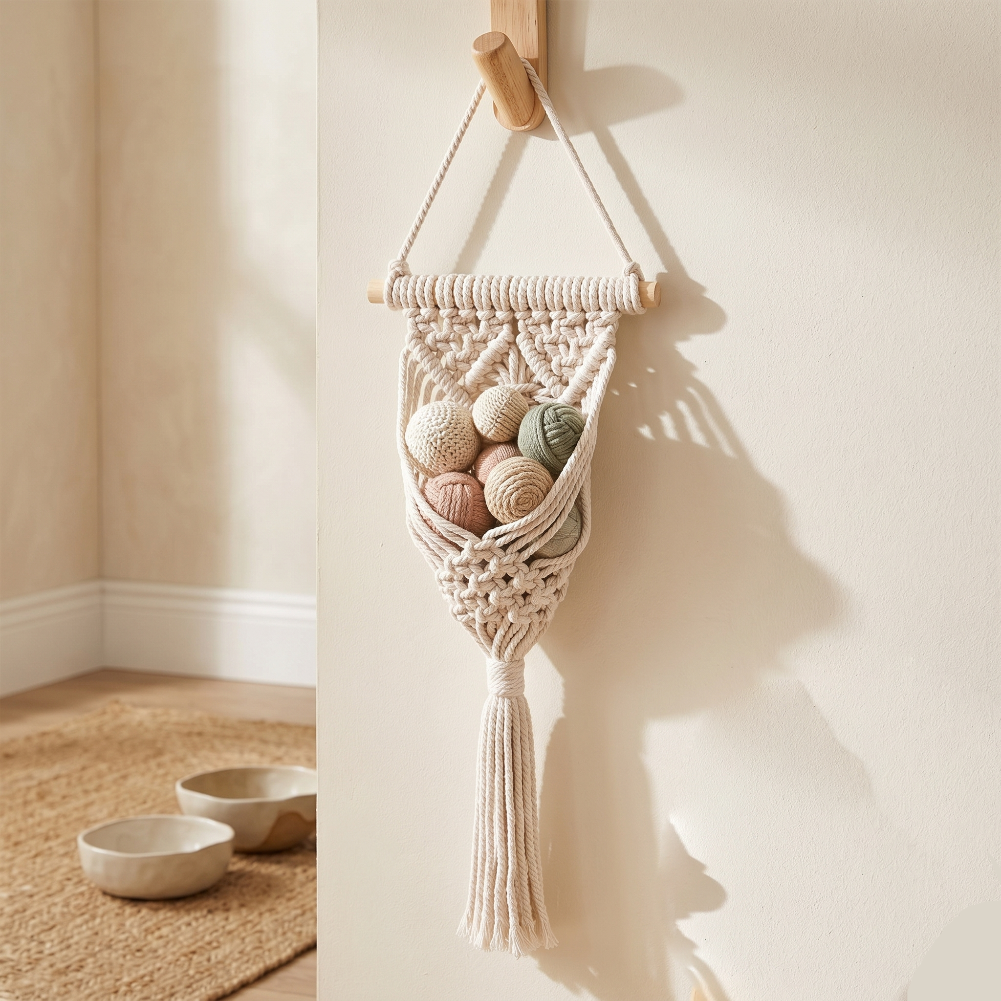 Hand-Woven Decorative Mesh Bag for Dried Flowers