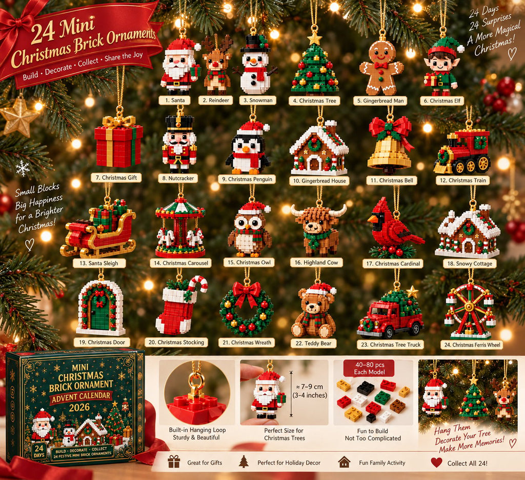 50% OFF 🎄 Build a Little Christmas Magic Every Day—24-Day Brick Advent Calendar