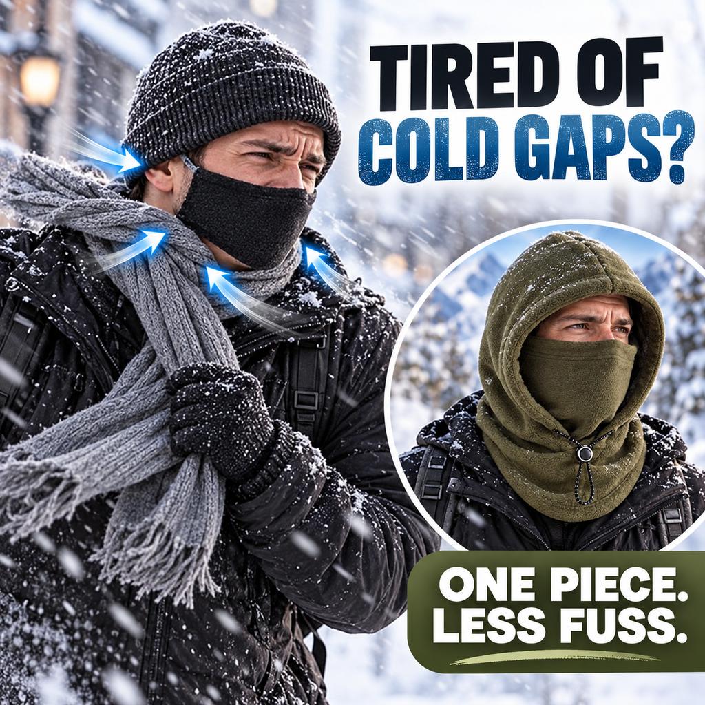 3-in-1 Thermal Fleece Hood for Full Winter Protection 🧣