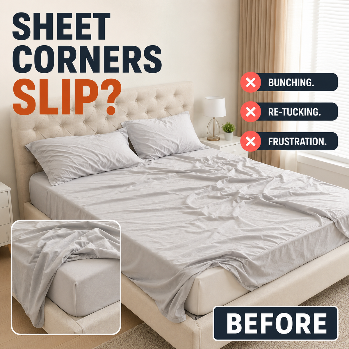 🛏️ Bed Sheet Corner Holders Help Keep Sheets From Slipping