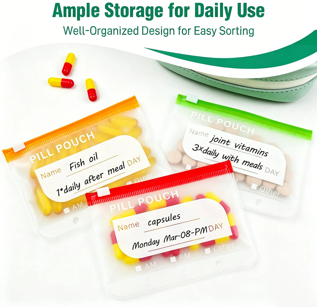 💊 Waterproof Pill Pouch Set – Organize Your Week in Seconds